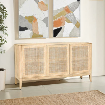 64" Natural White Mango Wood Sideboard