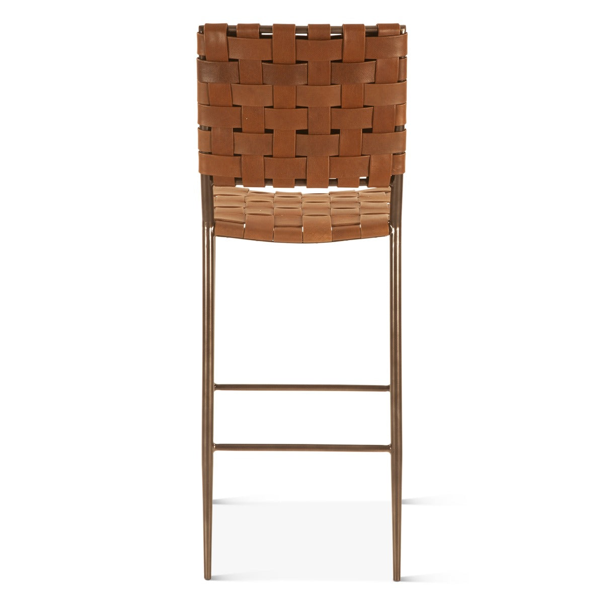 17" Brown Buffalo Leather Bar Chair