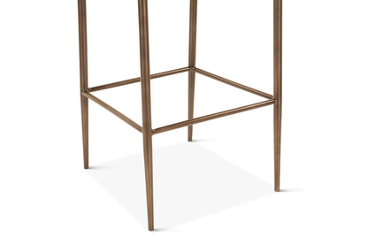 17" Brown Buffalo Leather Bar Chair