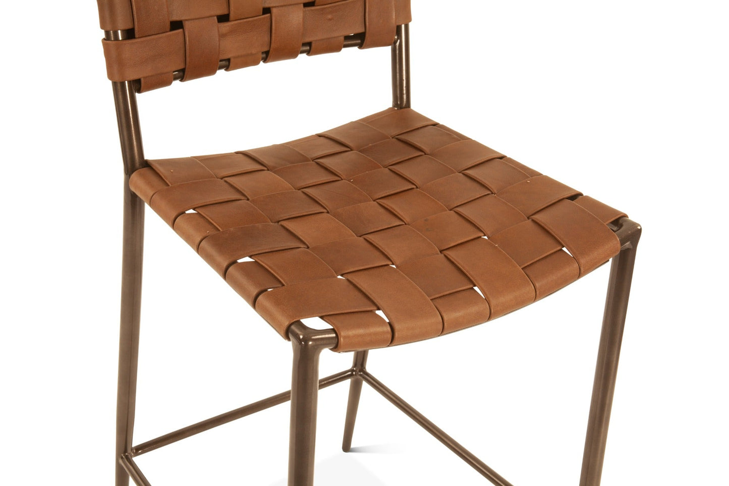 17" Brown Buffalo Leather Counter Chair