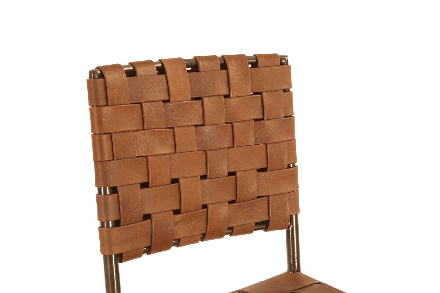 17" Brown Buffalo Leather Counter Chair