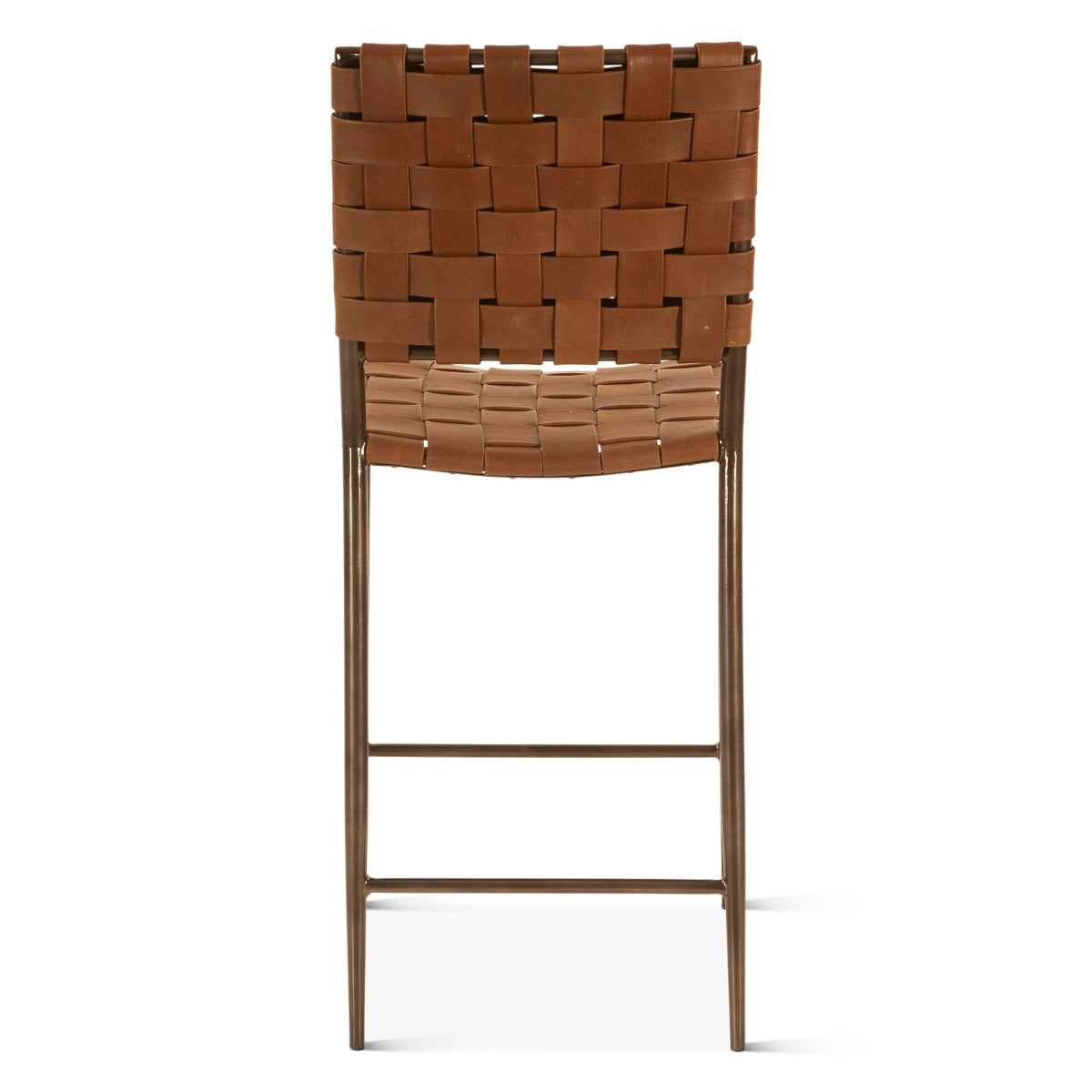 17" Brown Buffalo Leather Counter Chair