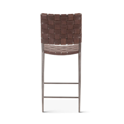 17" Brown Buffalo Leather Counter Chair