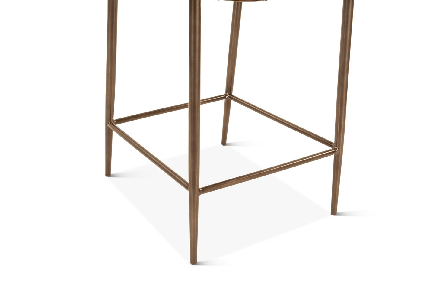 17" Brown Buffalo Leather Counter Chair