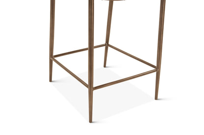 17" Brown Buffalo Leather Counter Chair