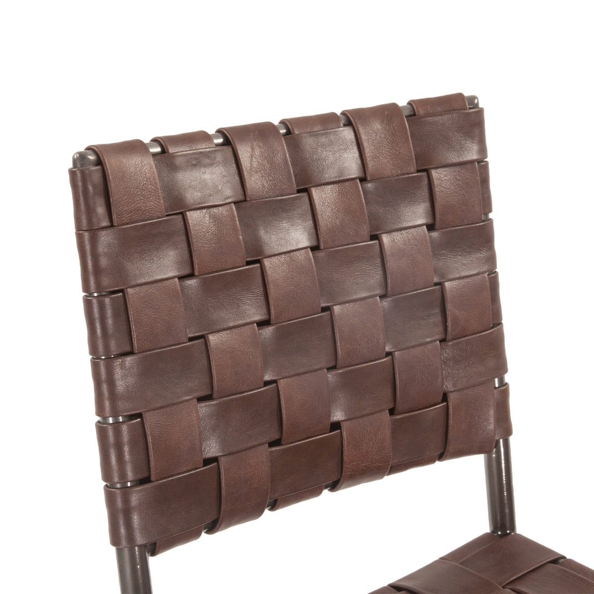 17" Brown Buffalo Leather Counter Chair