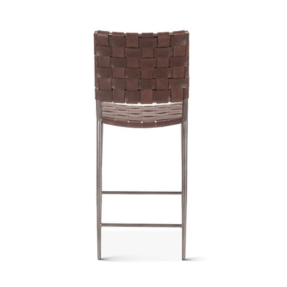 17" Chocolate Buffalo Leather Counter Chair