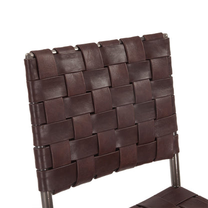 17" Chocolate Buffalo Leather Counter Chair