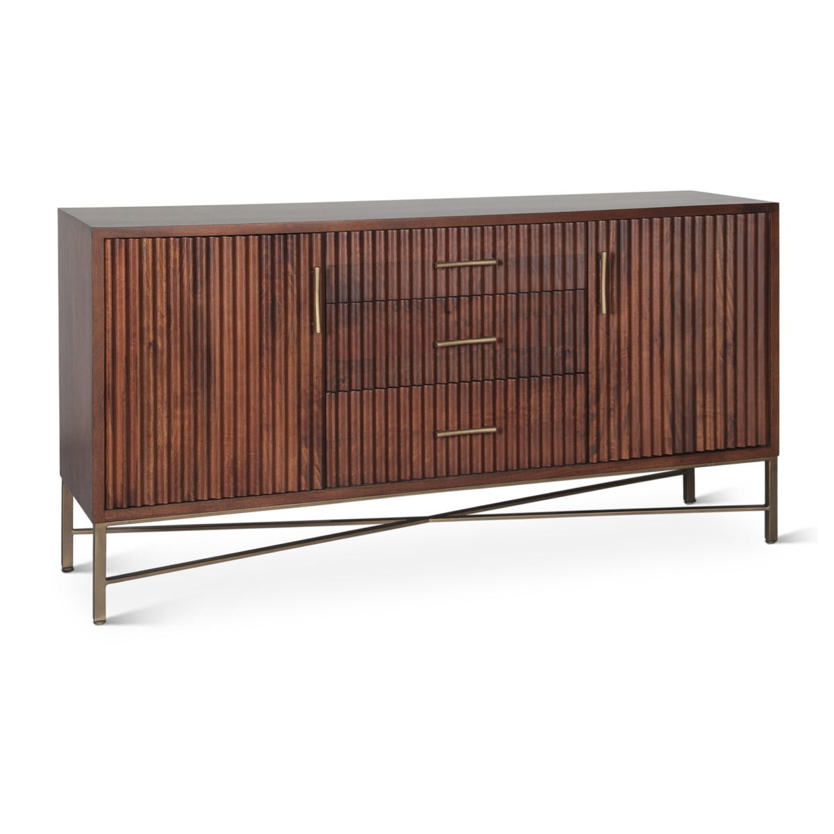 68" Honey Brown Mango Wood Sideboard