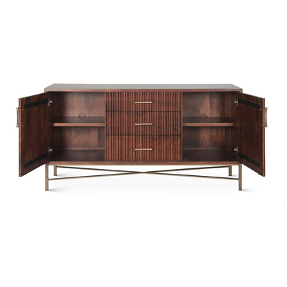 68" Honey Brown Mango Wood Sideboard
