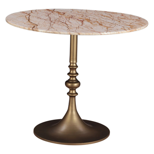 36" Retro Impulse Marble and Antique Gold Bistro Table