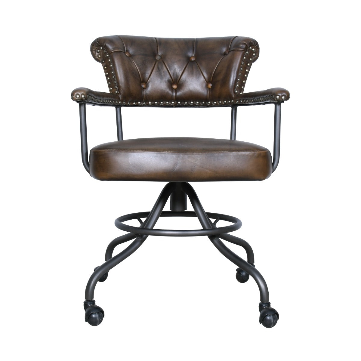 24" Antique Whiskey Leather Office Chair
