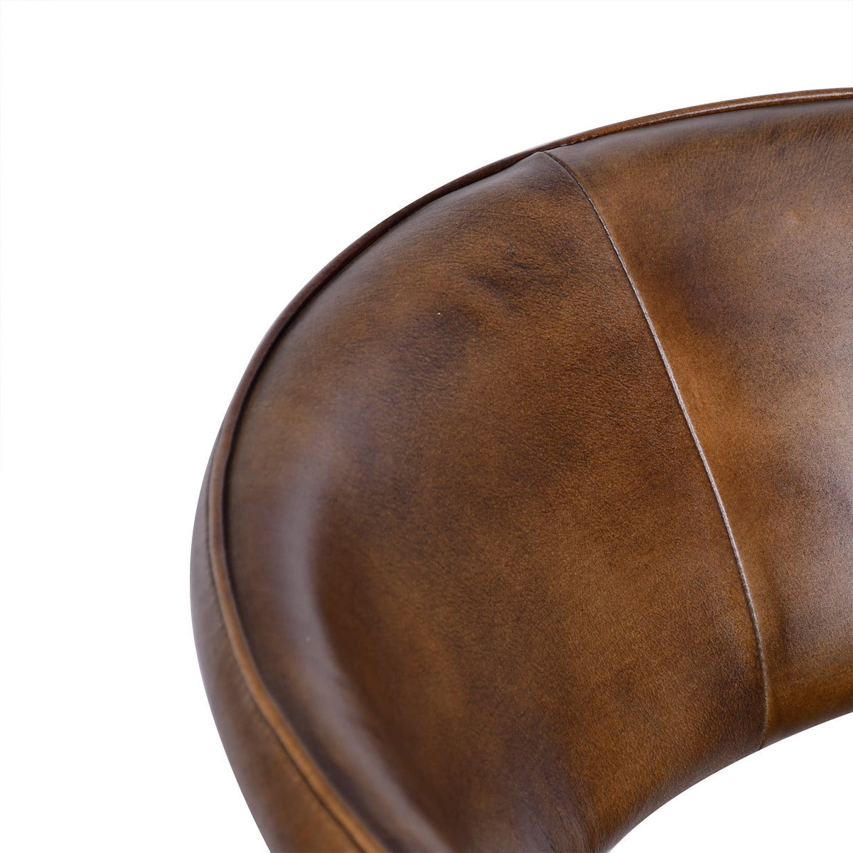 22" Hand Washed Chestnut Leather Counter Chair