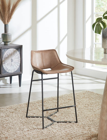 20" Antique Ivory Leather Counter Chair