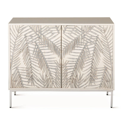 38" Coastal White Mango Wood Cabinet