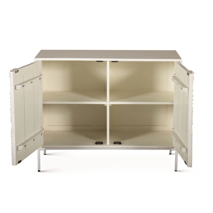 38" Coastal White Mango Wood Cabinet