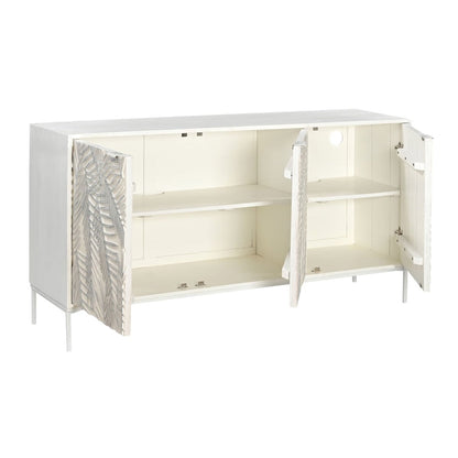 57" Coastal White Mango Wood Sideboard