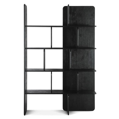 47" Black Mango Wood Bookshelf