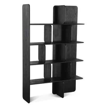 47" Black Mango Wood Bookshelf