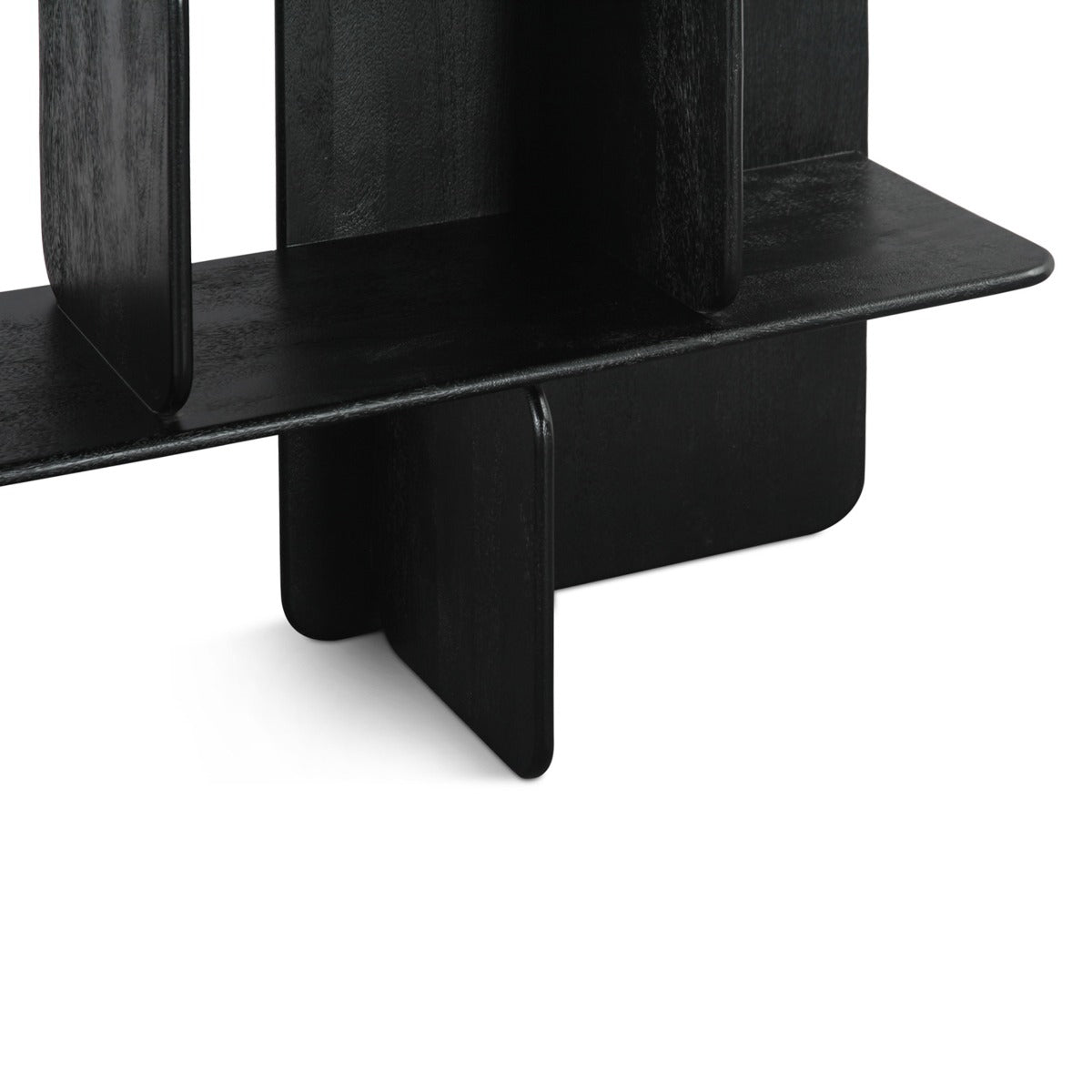 47" Black Mango Wood Bookshelf