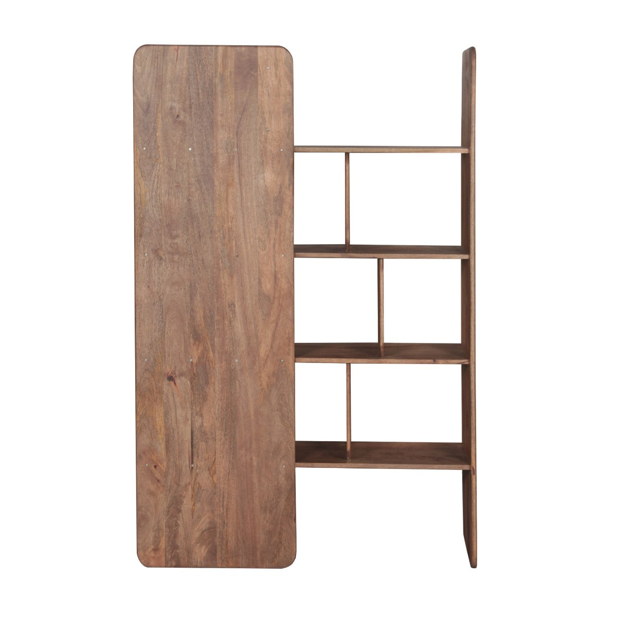 47" Natural Brown Mango Wood Bookshelf