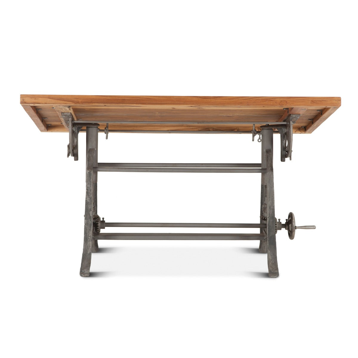 63" Natural Wood Adjustable Drafting Desk
