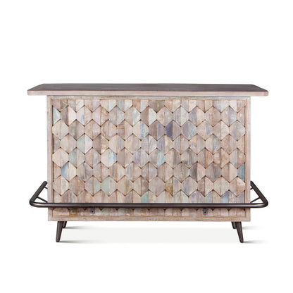 62" Vintage Teal Reclaimed Wood Bar