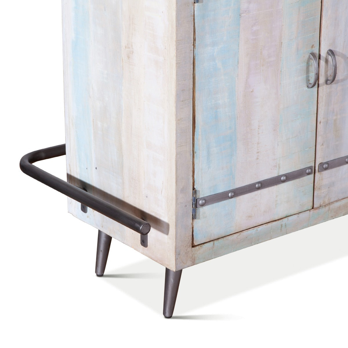 62" Vintage Teal Reclaimed Wood Bar