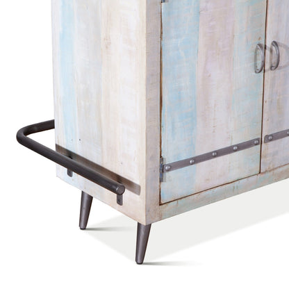 62" Vintage Teal Reclaimed Wood Bar