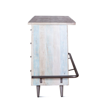 62" Vintage Teal Reclaimed Wood Bar