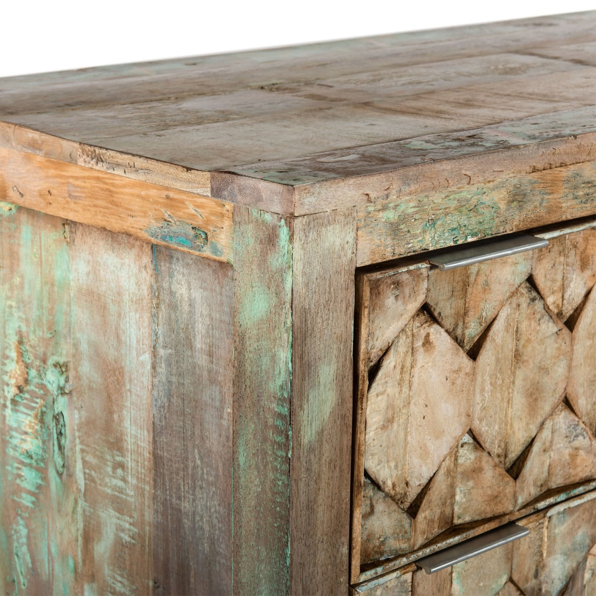 57" Vintage Teal Reclaimed Wood Dresser