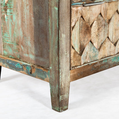 57" Vintage Teal Reclaimed Wood Dresser