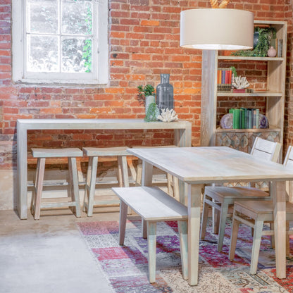66" Vintage Teal Reclaimed Wood Gathering Table