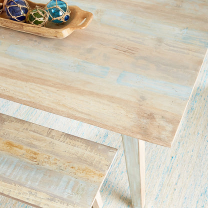 66" Vintage Teal Reclaimed Wood Dining Table