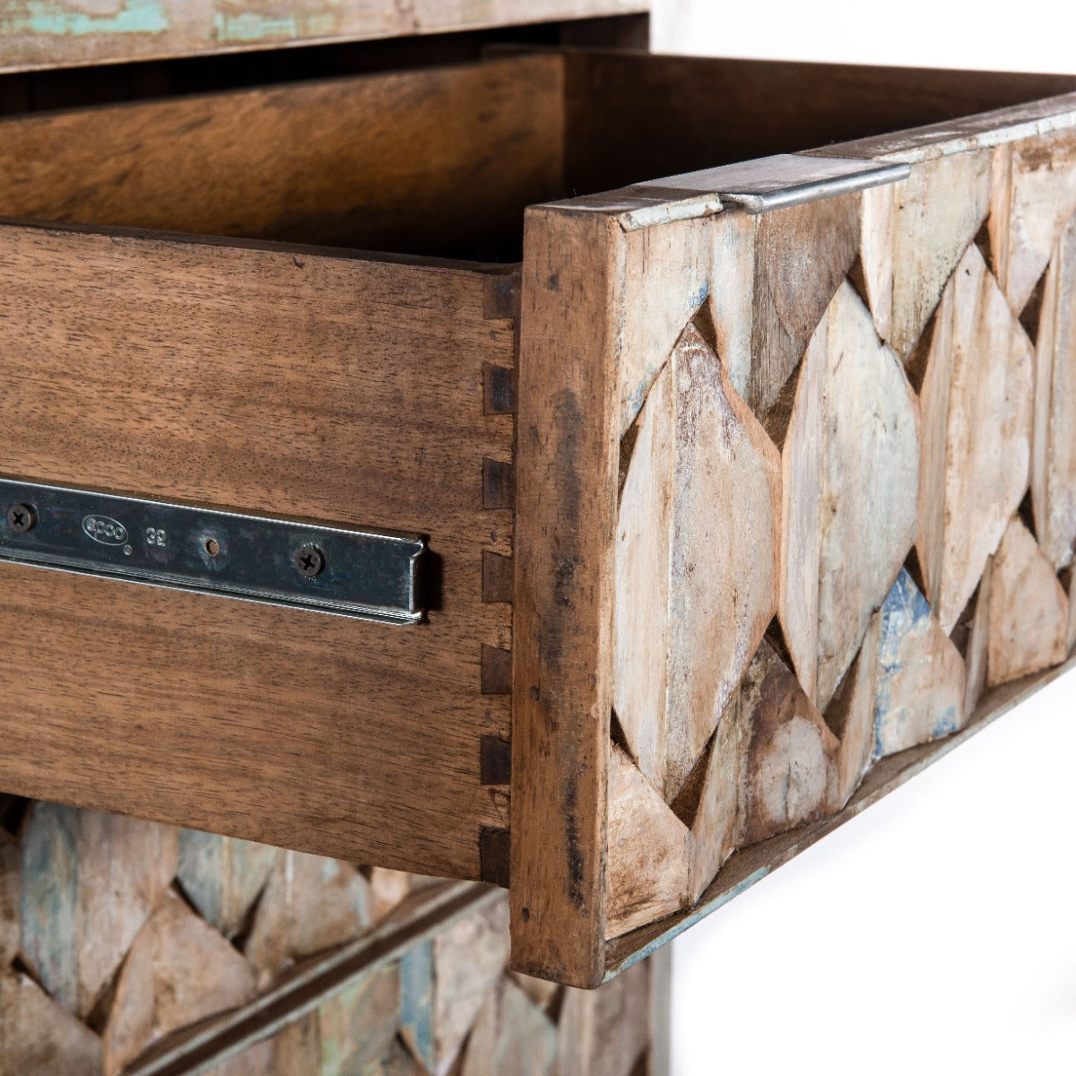 32" Vintage Teal Reclaimed Wood Chest