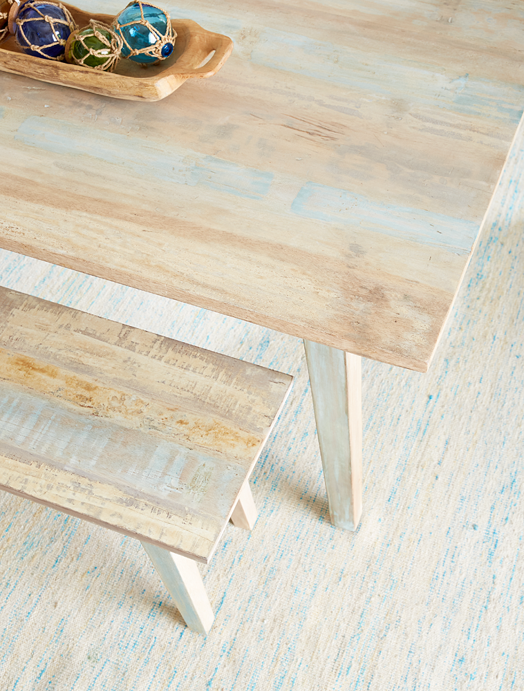 48" Vintage Teal Reclaimed Wood Bench