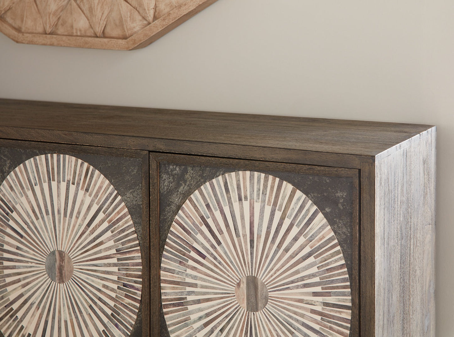 67" Graywash Mango Wood Sideboard