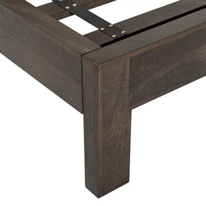 82" Dark Java Carved Wood King Size Bed