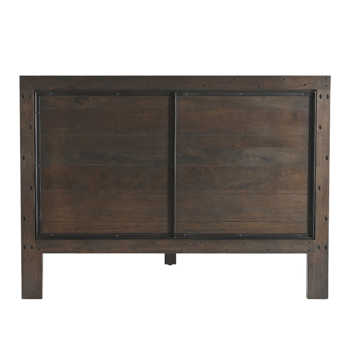 66" Dark Java Carved Wood Queen Size Bed