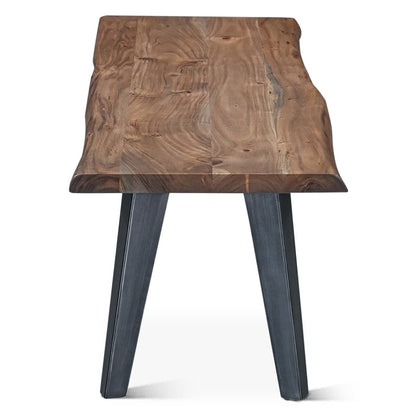 54" Smoked Acacia Wood Bench