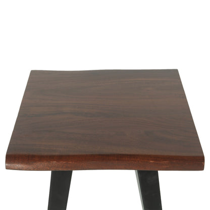 20" Walnut Wood Side Table