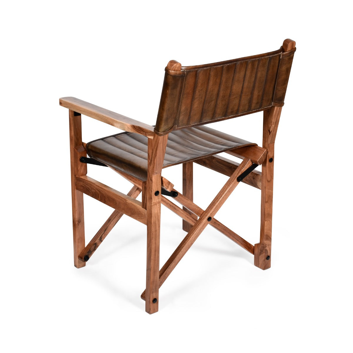 23" Folding Dining Chair in Antique Whiskey Leather