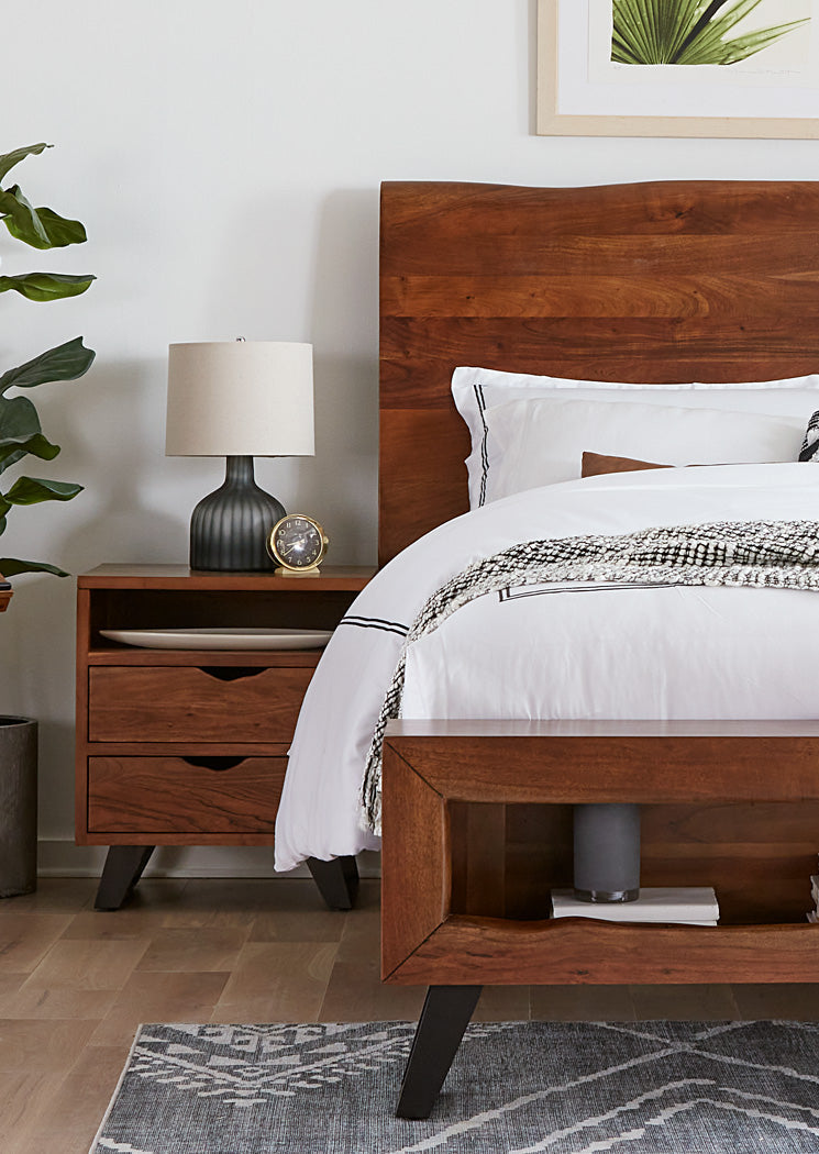 23" Walnut Wood Nightstand