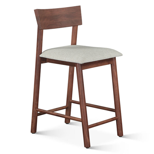 18" Walnut Upholstered Counter Chair