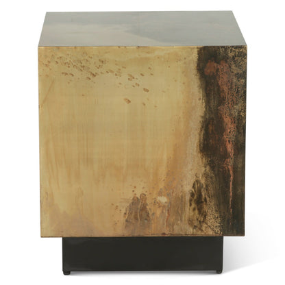 20" Oxidized Copper Metal Side Table