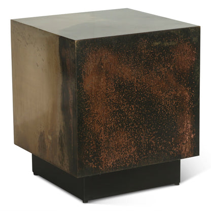20" Oxidized Copper Metal Side Table