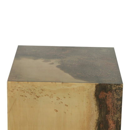 20" Oxidized Copper Metal Side Table