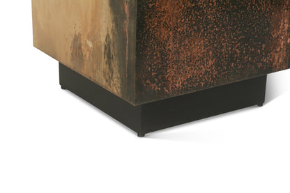 20" Oxidized Copper Metal Side Table