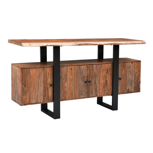 63" Brownstone Sheesham Wood Media Cabinet