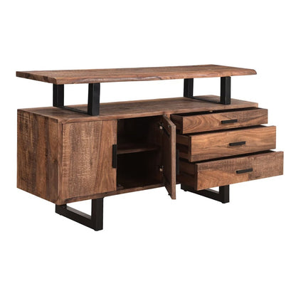 63" Brownstone Sheesham Wood Sideboard